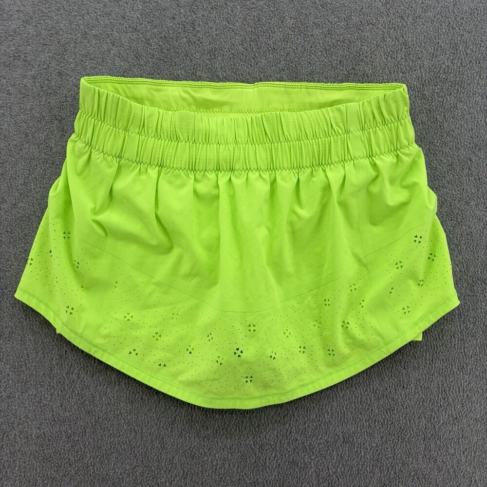 Lululemon 6 Run Breeze By Skirt Zippy Green Neon Highlighter Green
